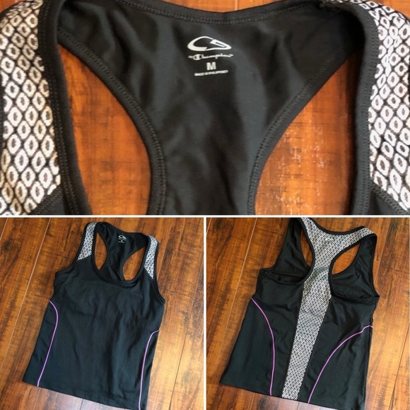 Champion sz M Long Tank Work Out Gym Bra Top - Picture 4 of 6